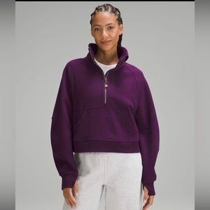 NWT LULULEMON SCUBA OVERSIZED FUNNEL NECK HALF ZIP Dramatic Magenta Purple XS/S